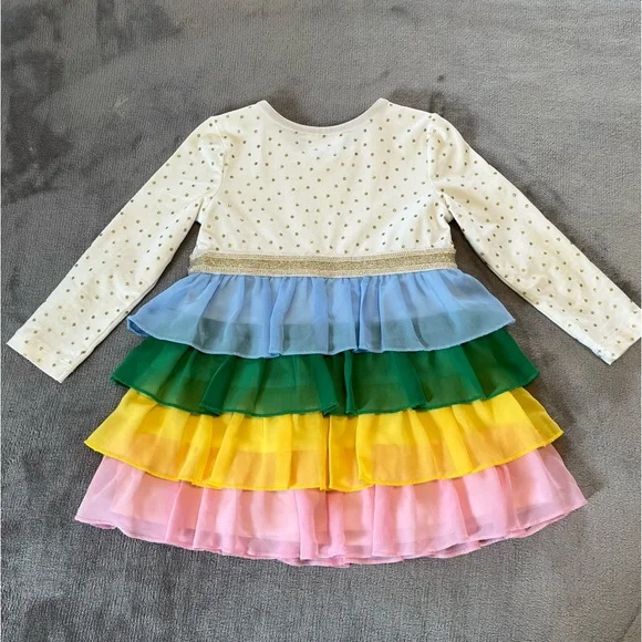 Hanna Andersson Rainbow Long Sleeve Glitter Dress 🌈 - Picture 2 of 4